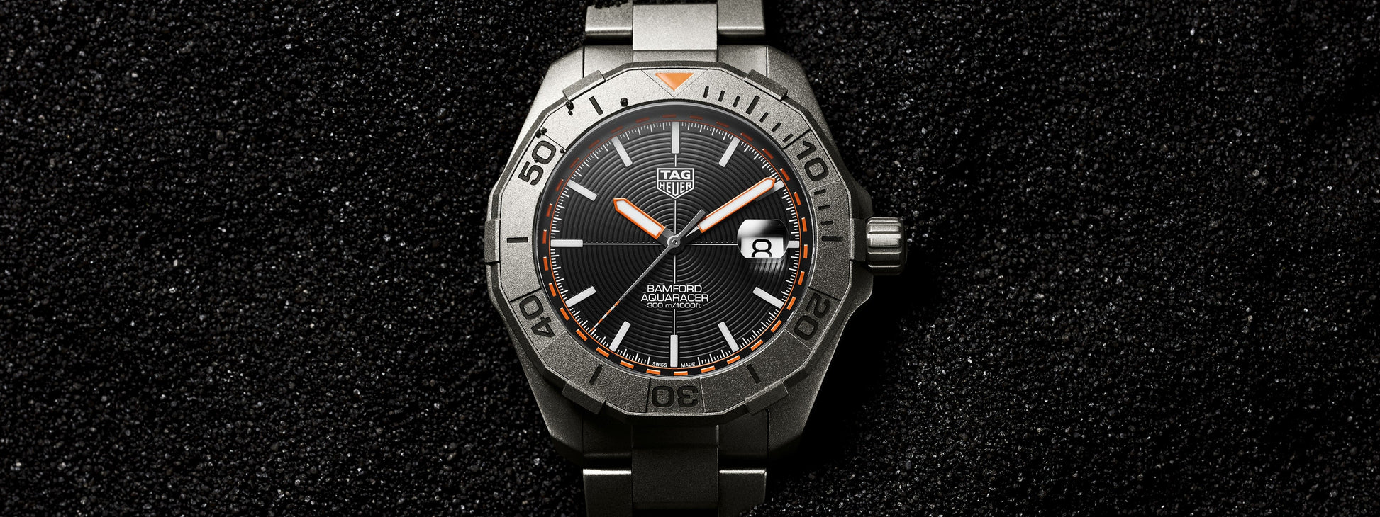 Tag Heuer Aquaracer Calibre 5 Bamford Limited Edition Black Dial Grey Steel Strap Watch for Men - WAY208C.FC6383