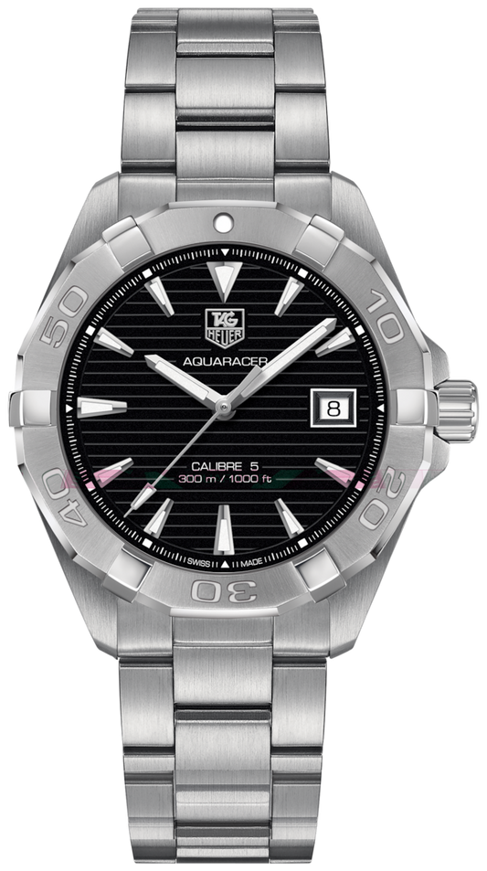  Shop Authentic Tag Heuer Aquaracer Automatic Black Dial Silver Steel Strap Watch for Men - WAY2110.BA0928 - Luxxuri