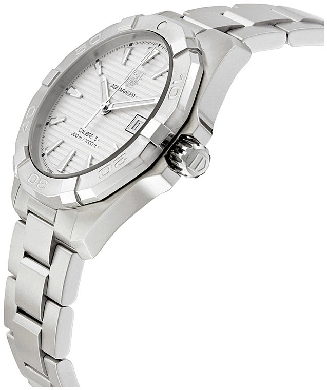 Tag Heuer Aquaracer Automatic White Dial Silver Steel Strap Watch for Men - WAY2111.BA0928
