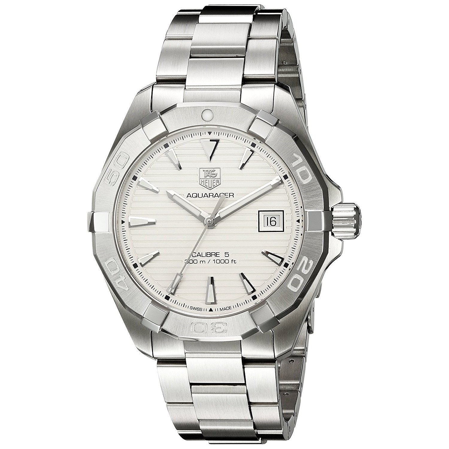  Shop Authentic Tag Heuer Aquaracer Automatic White Dial Silver Steel Strap Watch for Men - WAY2111.BA0928 - Luxxuri