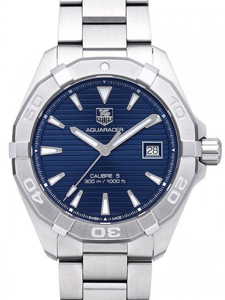 Tag Heuer Aquaracer Automatic Blue Dial Silver Steel Strap Watch for Men - WAY2112.BA0928
