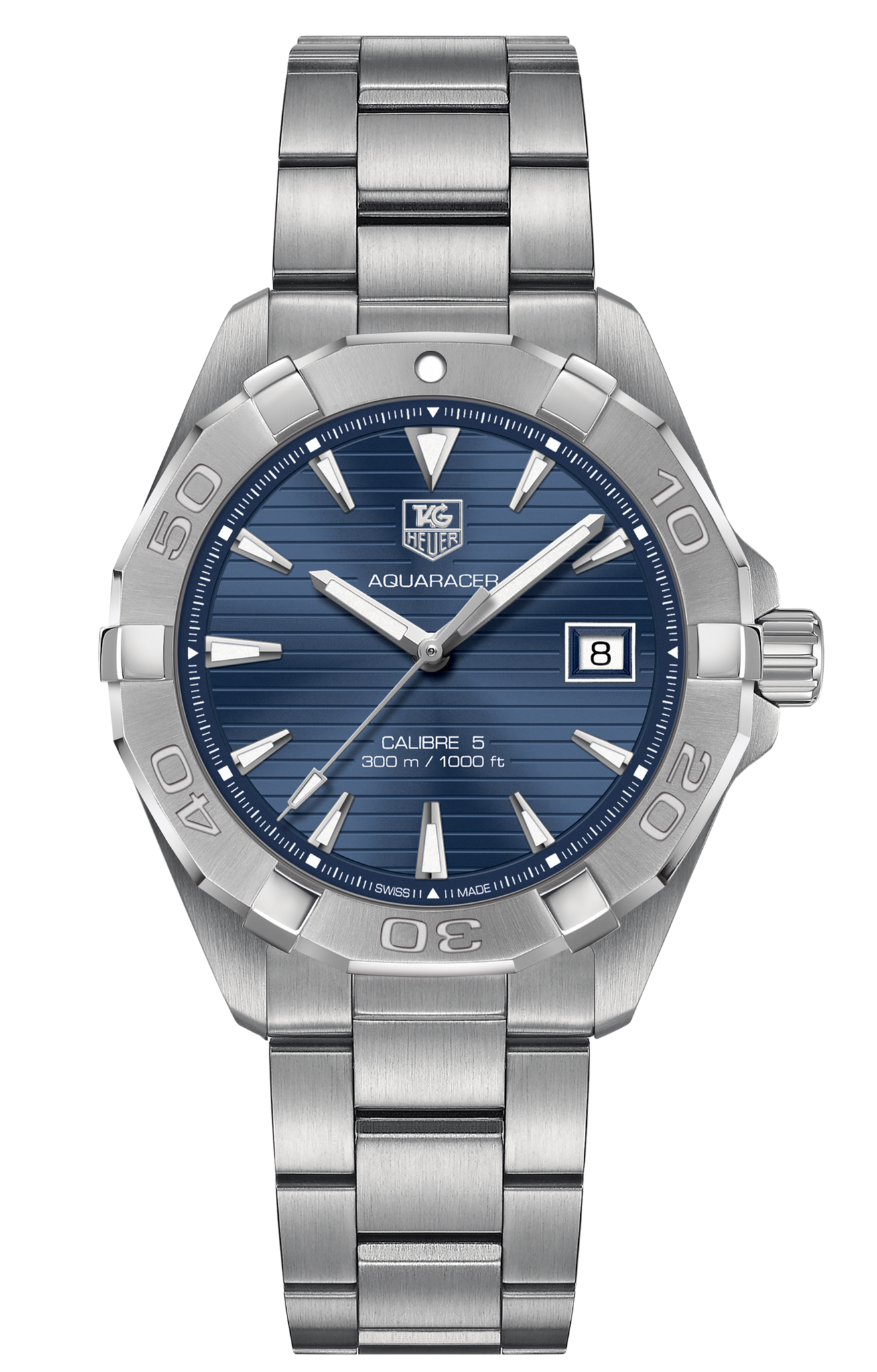  Shop Authentic Tag Heuer Aquaracer Automatic Blue Dial Silver Steel Strap Watch for Men - WAY2112.BA0928 - Luxxuri