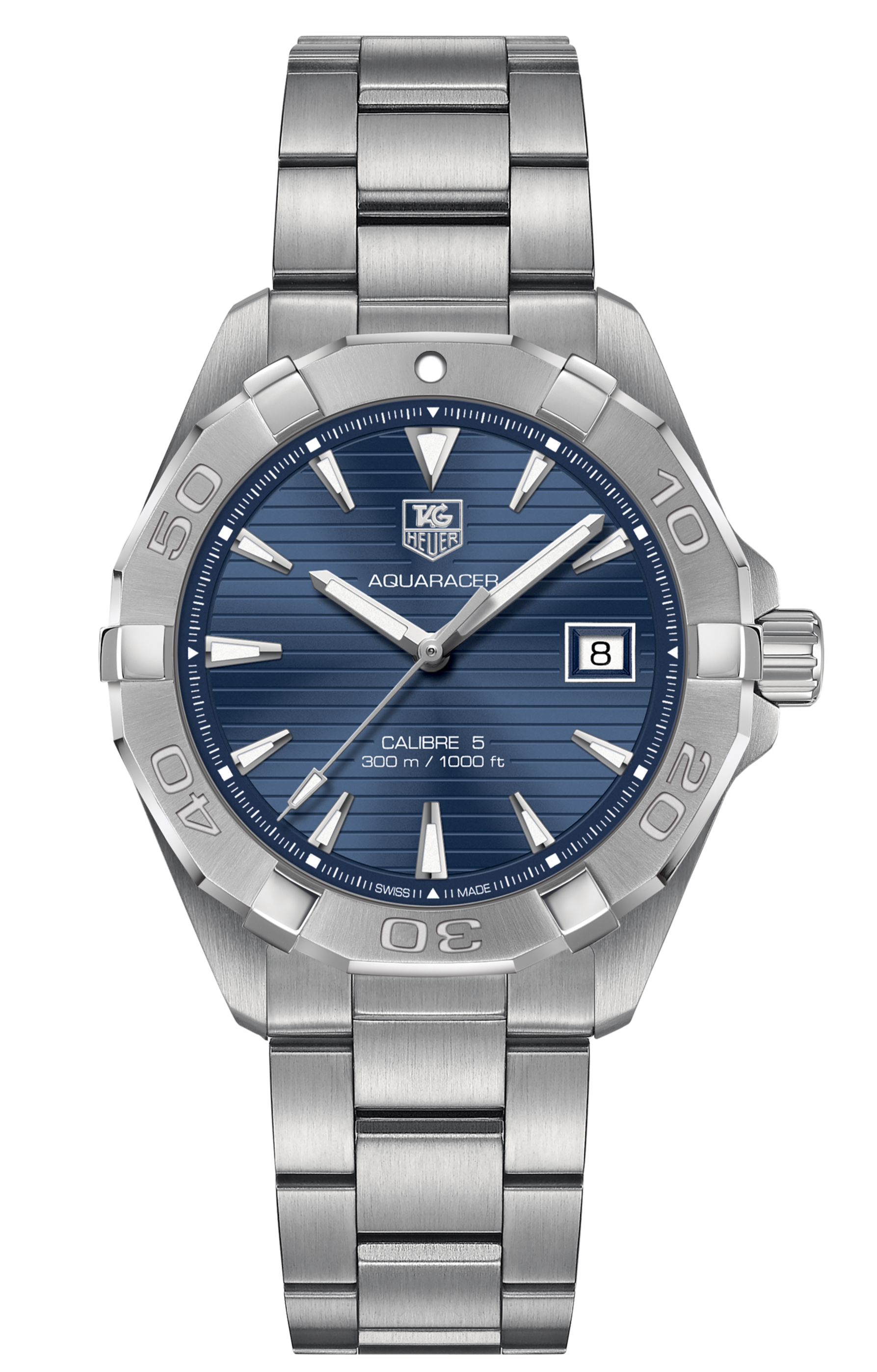  Shop Authentic Tag Heuer Aquaracer Automatic Blue Dial Silver Steel Strap Watch for Men - WAY2112.BA0928 - Luxxuri
