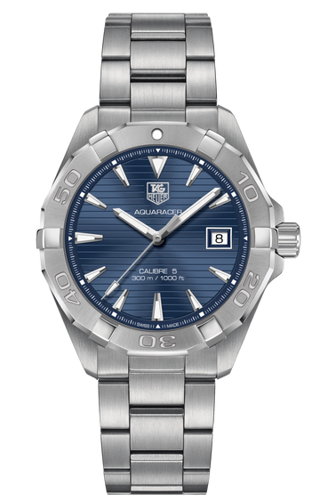  Shop Authentic Tag Heuer Aquaracer Automatic Blue Dial Silver Steel Strap Watch for Men - WAY2112.BA0928 - Luxxuri