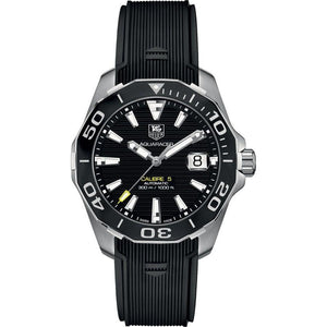  Shop Authentic Tag Heuer Aquaracer Calibre 5 Automatic Black Dial Black Rubber Strap Watch for Men -  WAY211A.FT6151 - Luxxuri