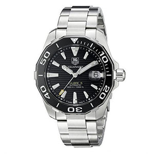  Shop Authentic Tag Heuer Aquaracer Automatic Black Dial Silver Steel Strap Watch for Men - WAY211A.BA0928 - Luxxuri