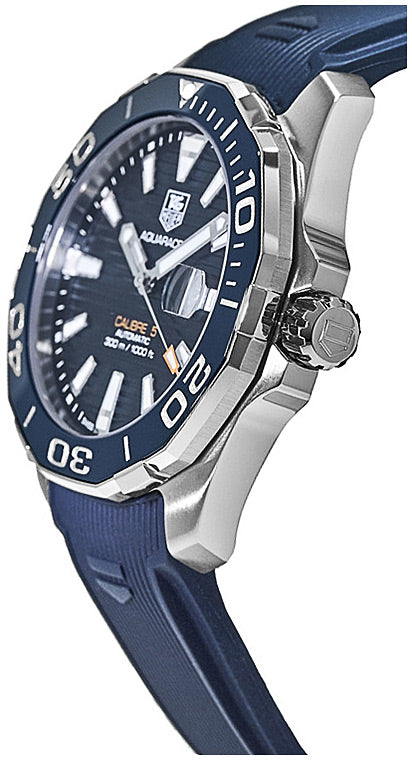  Shop Authentic Tag Heuer Aquaracer Calibre 5 Blue Dial Blue Silicone Strap Watch for Men -  WAY211C.FT6155 - Luxxuri