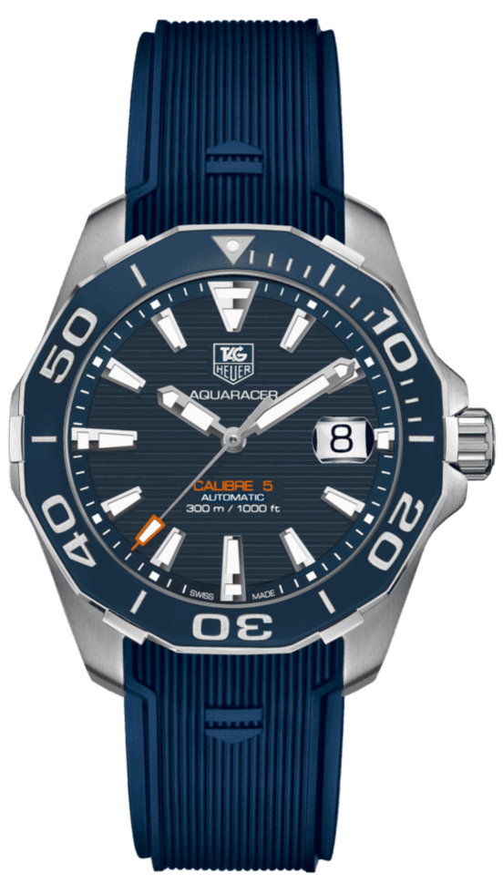  Shop Authentic Tag Heuer Aquaracer Calibre 5 Blue Dial Blue Silicone Strap Watch for Men -  WAY211C.FT6155 - Luxxuri