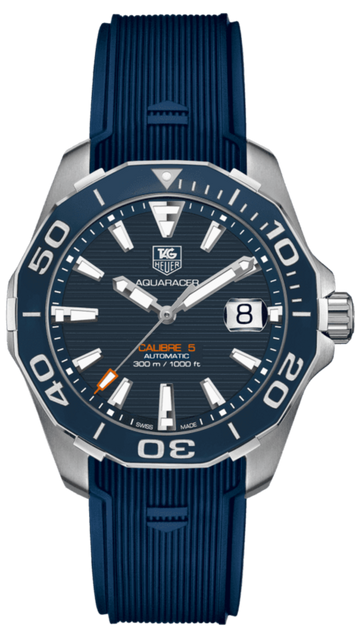  Shop Authentic Tag Heuer Aquaracer Calibre 5 Blue Dial Blue Silicone Strap Watch for Men -  WAY211C.FT6155 - Luxxuri