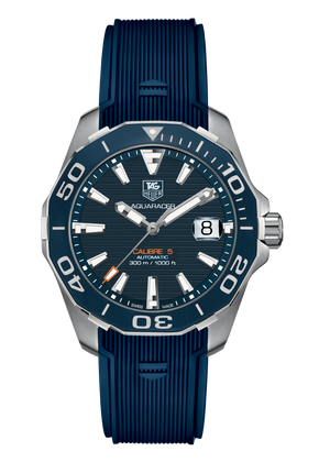  Shop Authentic Tag Heuer Aquaracer Calibre 5 Blue Dial Blue Silicone Strap Watch for Men -  WAY211C.FT6155 - Luxxuri