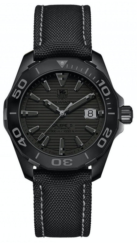  Shop Authentic Tag Heuer Aquaracer 300 Swiss Limited Edition Black Dial Black Nylon Strap Watch for Men - WAY218B.FC6364 - Luxxuri