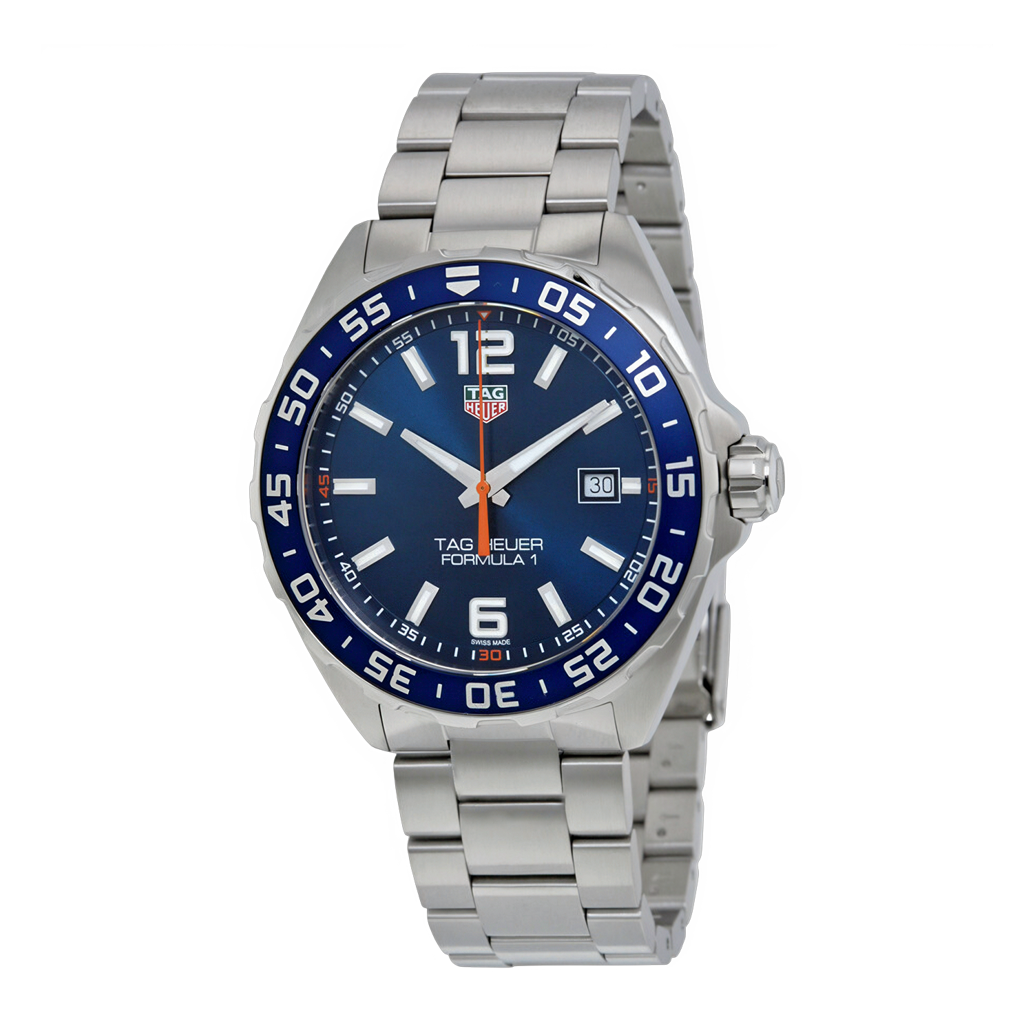 Tag Heuer Formula 1 Quartz Blue Dial Silver Steel Strap Watch for Men - WAZ1010.BA0842