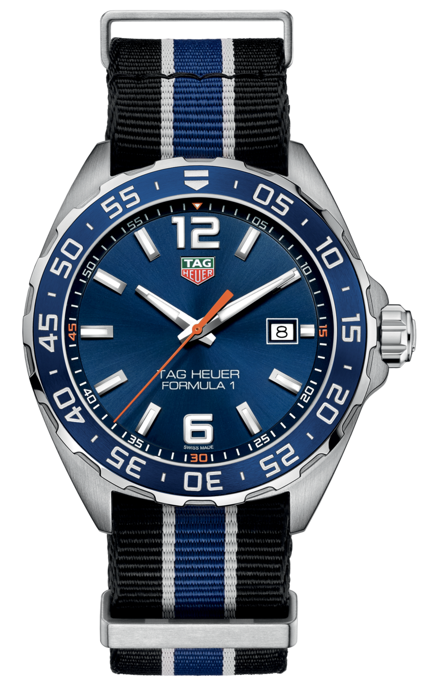 Tag Heuer Formula 1 Quartz Blue Dial Two Tone NATO Strap Watch for Men - WAZ1010.FC8197