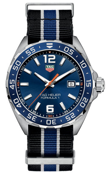 Tag Heuer Formula 1 Quartz Blue Dial Two Tone NATO Strap Watch for Men - WAZ1010.FC8197