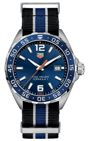  Shop Authentic Tag Heuer Formula 1 Quartz Blue Dial Two Tone NATO Strap Watch for Men - WAZ1010.FC8197 - Luxxuri