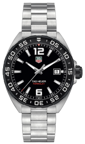  Shop Authentic Tag Heuer Formula 1 Quartz Black Dial Silver Steel Strap Watch for Men - WAZ1110.BA0875 - Luxxuri