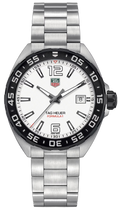 Tag Heuer Formula 1 White Dial Silver Steel Strap Watch for Men - WAZ1111.BA0875