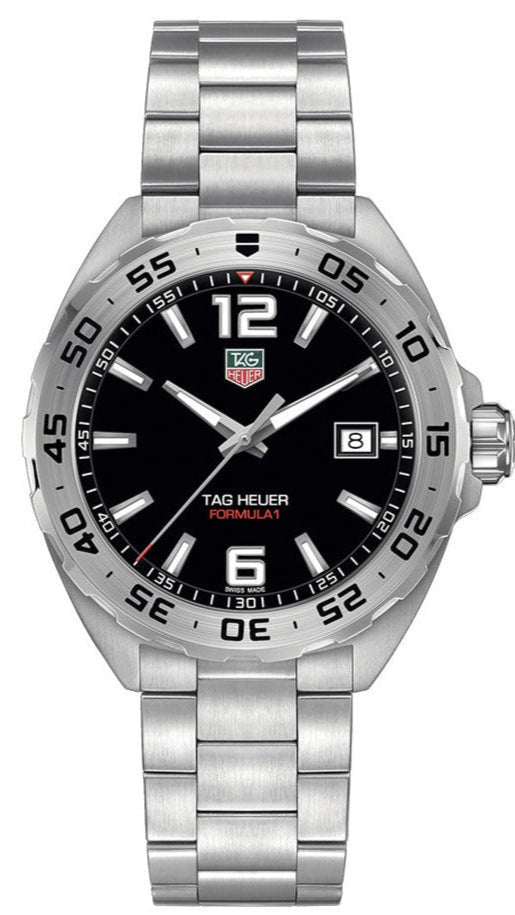 Tag Heuer Formula 1 Stainless Steel 41mm Black Dial Silver Steel Strap Watch for Men - WAZ1112.BA0875