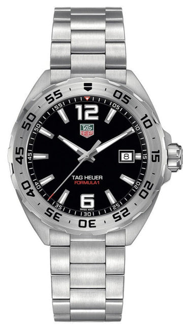 Shop Authentic Tag Heuer Formula 1 Stainless Steel 41mm Black Dial Silver Steel Strap Watch for Men - WAZ1112.BA0875 - Luxxuri