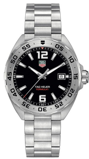 Shop Authentic Tag Heuer Formula 1 Stainless Steel 41mm Black Dial Silver Steel Strap Watch for Men - WAZ1112.BA0875 - Luxxuri