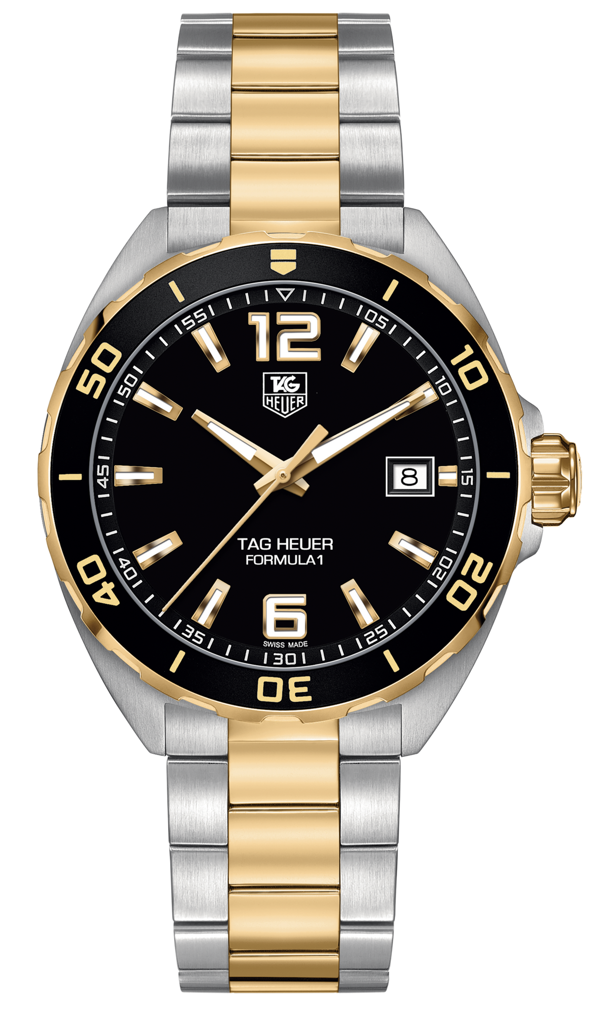 Tag Heuer Formula 1 Quartz Black Dial Two Tone Steel Strap Watch for Men - WAZ1121.BB0879
