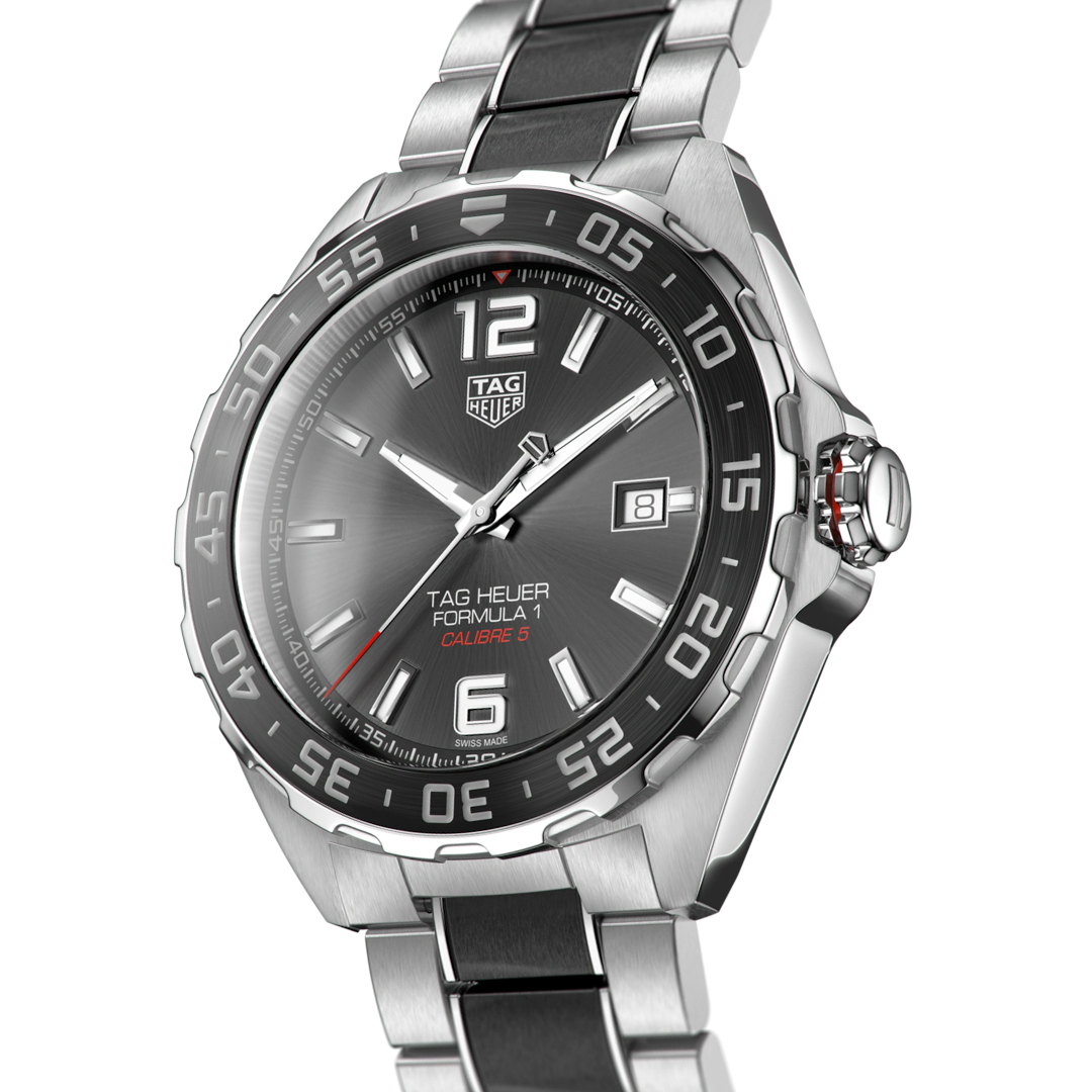 Tag Heuer Formula 1 Calibre 5 Anthracite Dial Two Tone Steel Strap Watch for Men - WAZ2011.BA0843