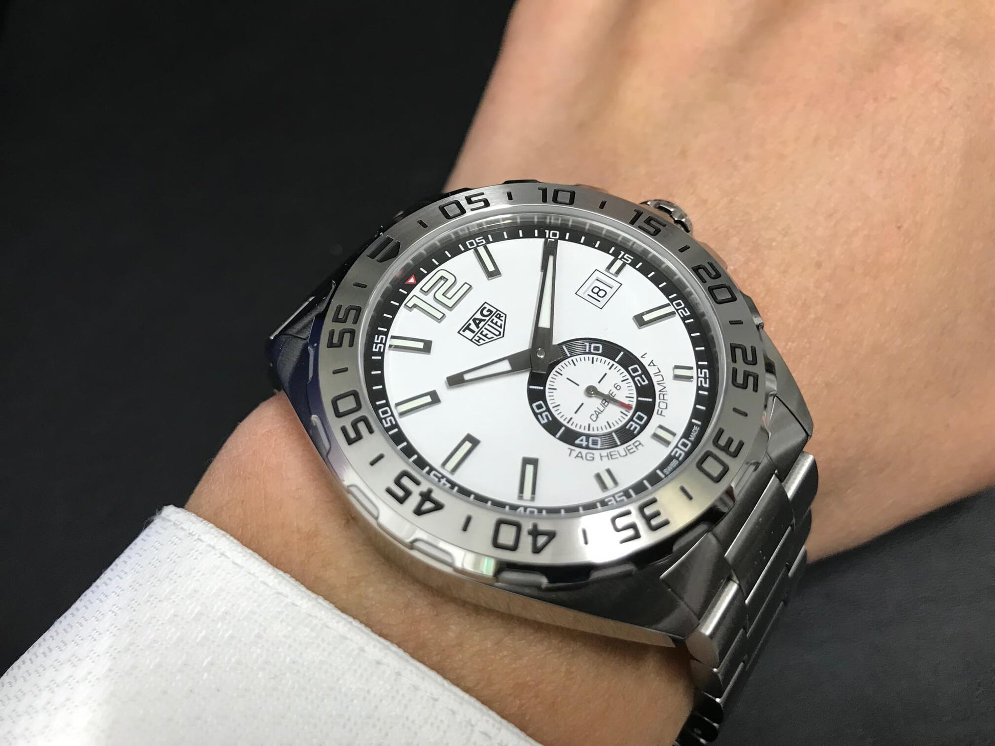  Shop Authentic Tag Heuer Formula 1  Calibre 6 Automatic White Dial Silver Steel Strap Watch for Men - WAZ2013.BA0842 - Luxxuri