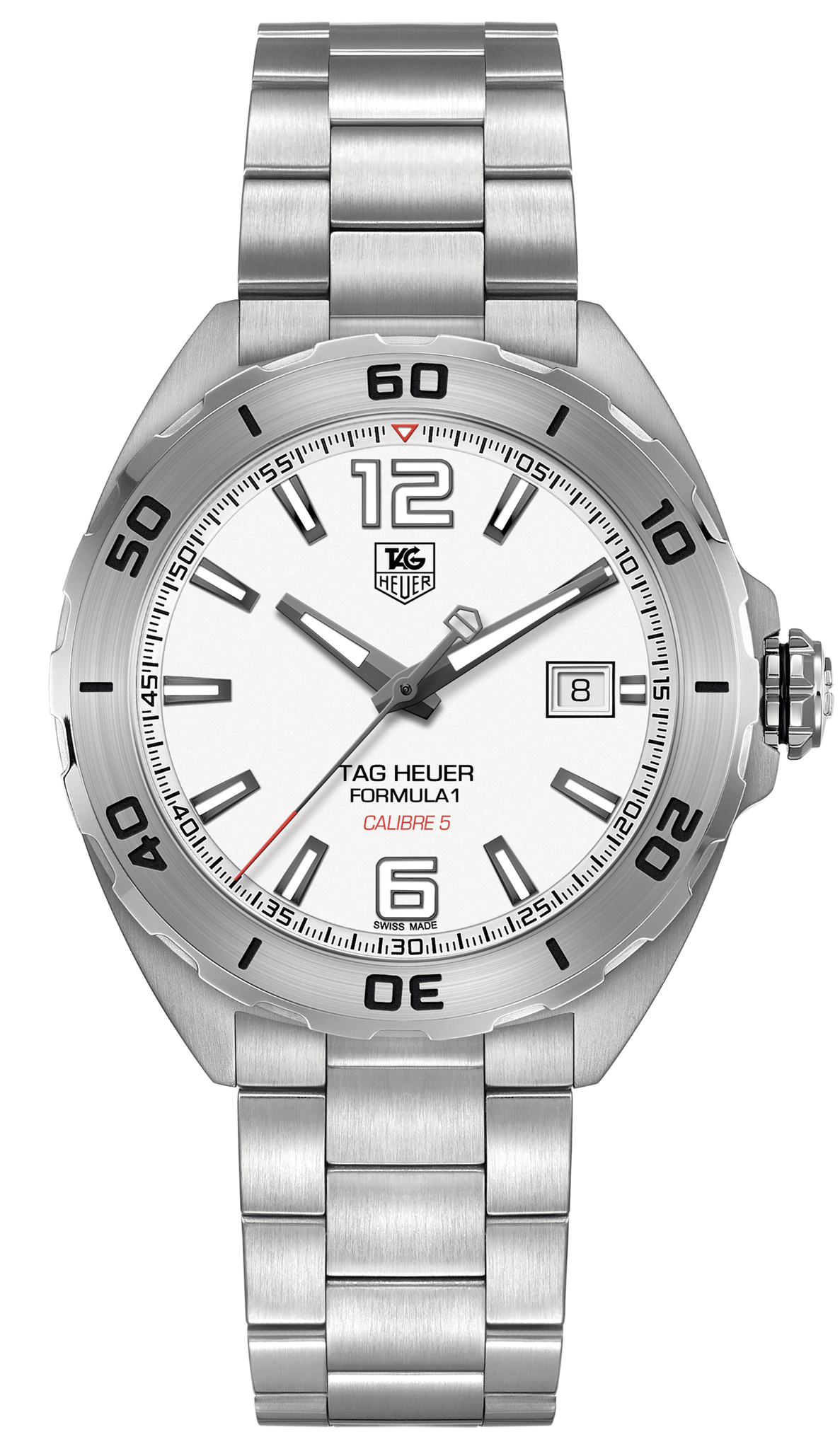 Shop Authentic Tag Heuer Formula 1 Calibre 5 Automatic White Dial Silver Steel Strap Watch for Men - WAZ2114.BA0875 - Luxxuri