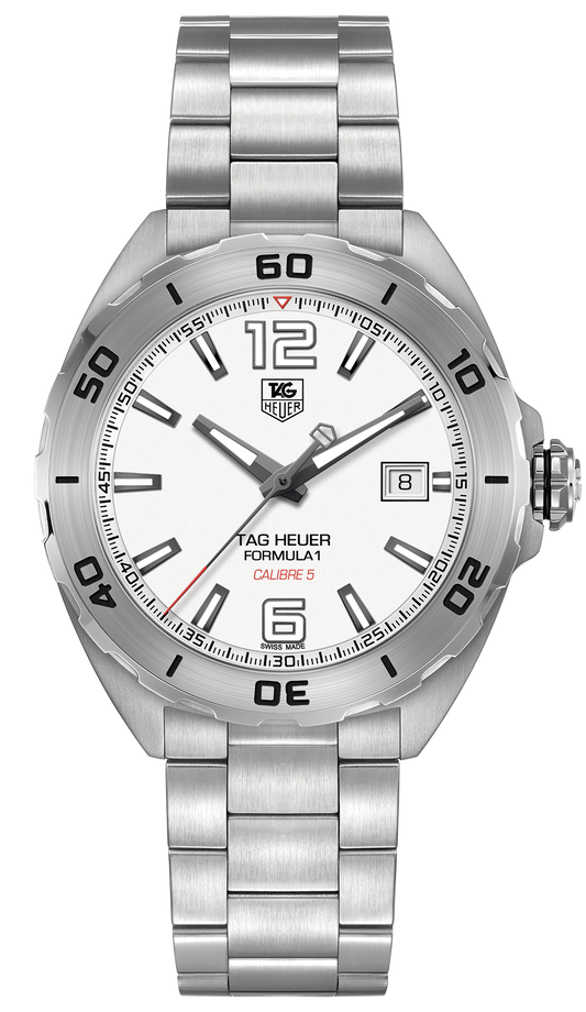  Shop Authentic Tag Heuer Formula 1 Calibre 5 Automatic White Dial Silver Steel Strap Watch for Men - WAZ2114.BA0875 - Luxxuri