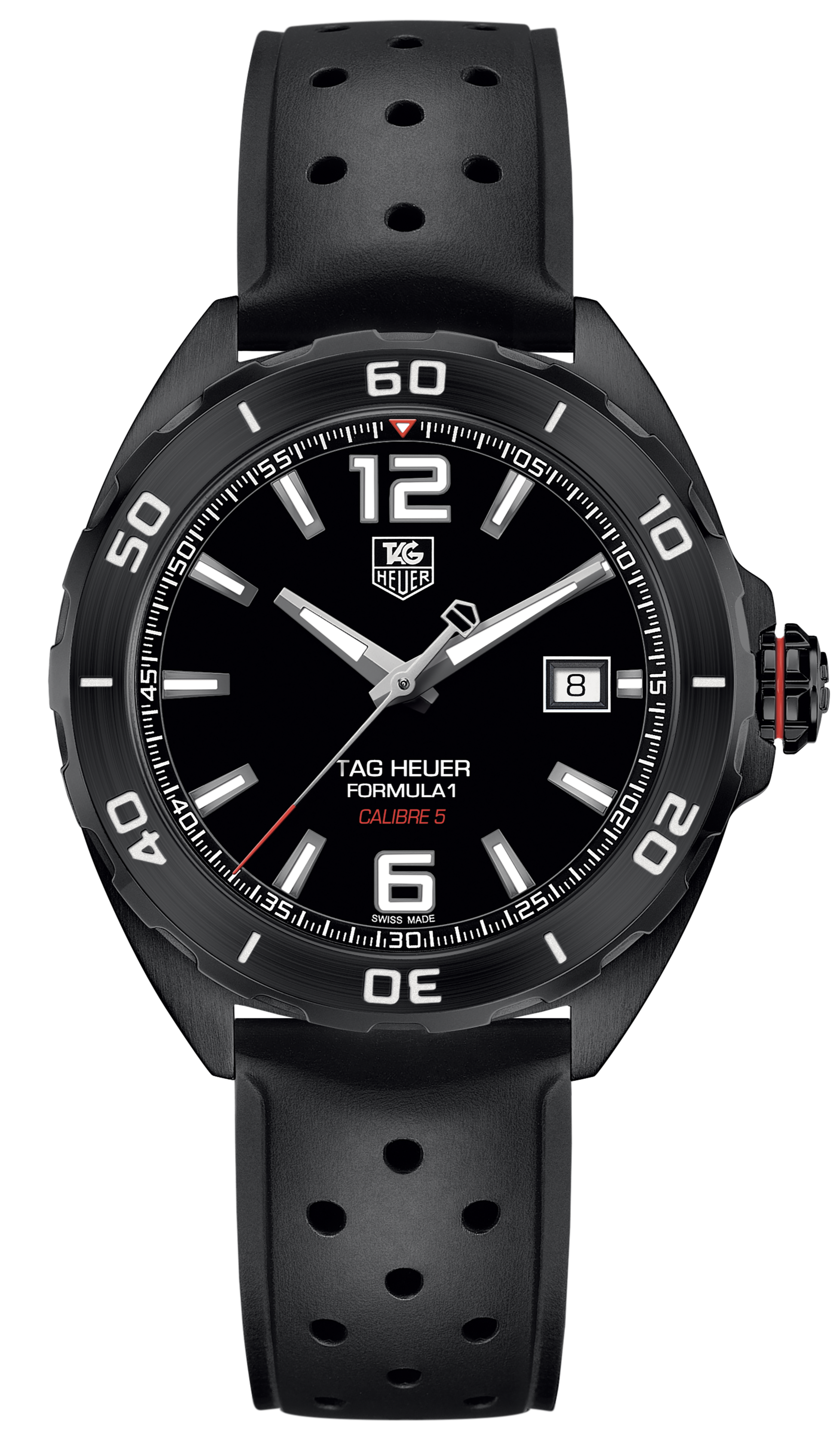 Tag Heuer Formula 1 Automatic Black Dial Black Rubber Strap Watch for Men - WAZ2115.FT8023