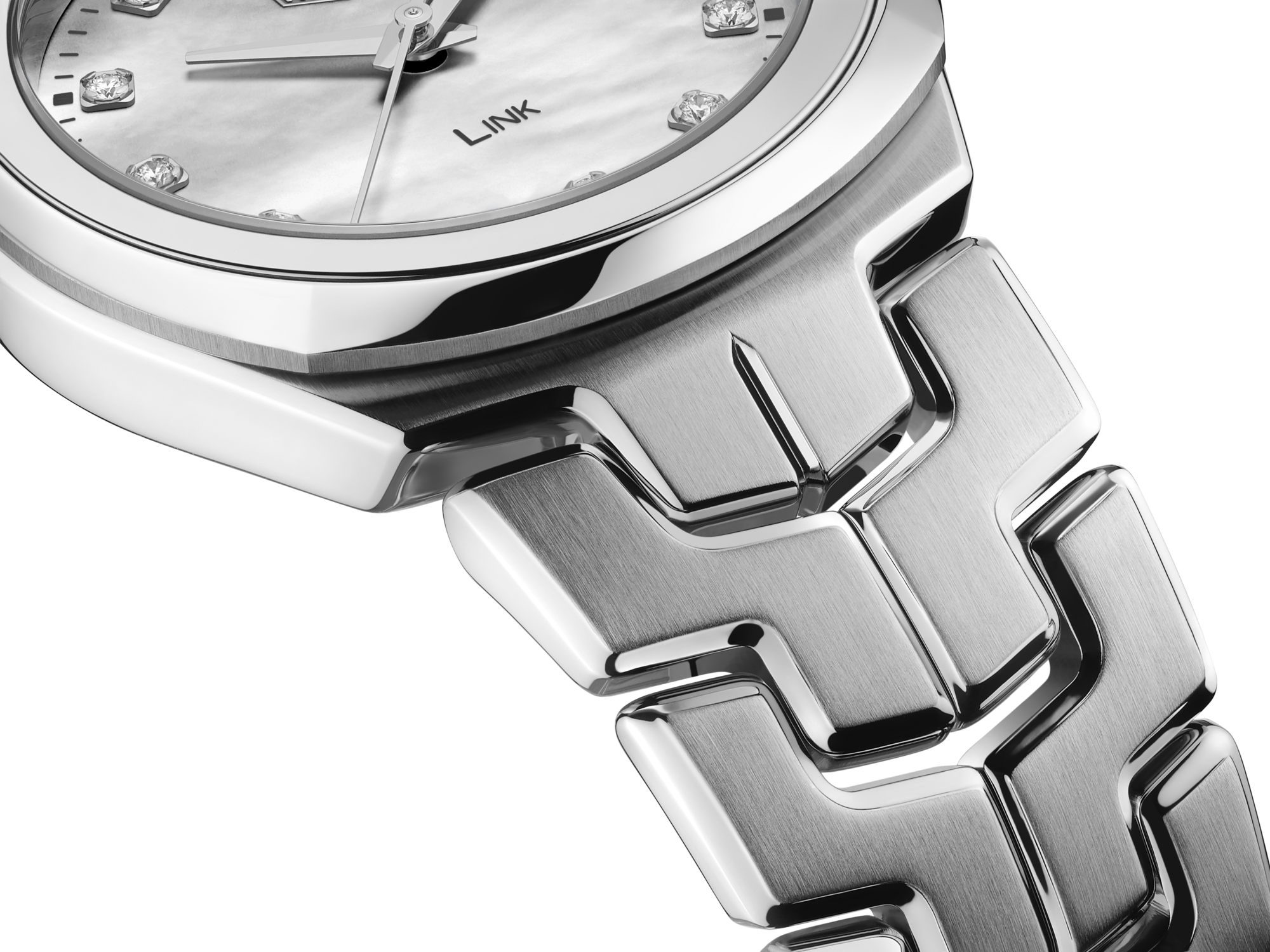 Tag Heuer Link Quartz Diamonds Mother of Pearl Dial Silver Steel Strap Watch for Women - WBC1312.BA0600