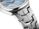  Shop Authentic Tag Heuer Link Quartz Diamonds Blue Mother of Pearl Dial Silver Steel Strap Watch for Women - WBC1313.BA0600 - Luxxuri