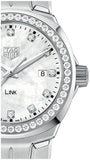  Shop Authentic Tag Heuer Link Quartz Diamonds Mother of Pearl Dial Silver Steel Strap Watch for Women - WBC1316.BA0600 - Luxxuri