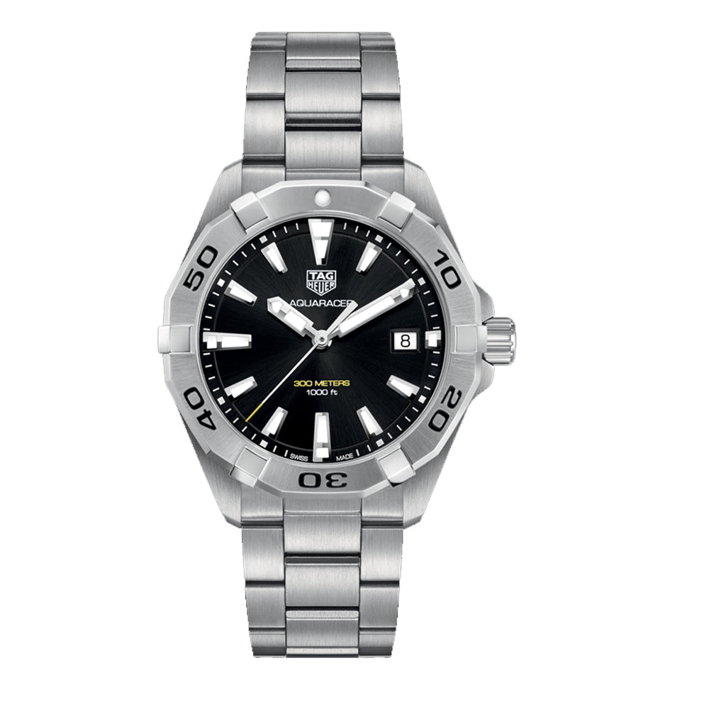  Shop Authentic Tag Heuer Aquaracer Black Dial Silver Steel Strap Watch for Men - WBD1110.BA0928 - Luxxuri