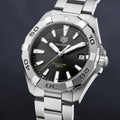  Shop Authentic Tag Heuer Aquaracer Black Dial Silver Steel Strap Watch for Men - WBD1110.BA0928 - Luxxuri