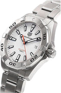  Shop Authentic Tag Heuer Aquaracer Quartz White Dial Silver Steel Strap Watch for Men - WBD1111.BA0928 - Luxxuri