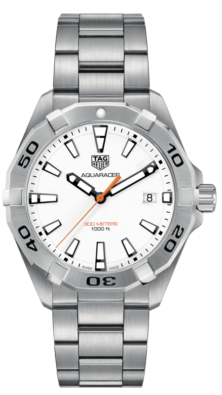  Shop Authentic Tag Heuer Aquaracer Quartz White Dial Silver Steel Strap Watch for Men - WBD1111.BA0928 - Luxxuri