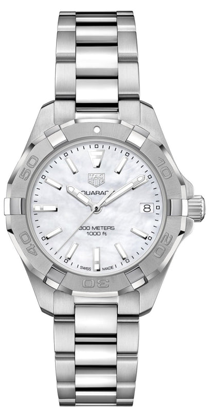  Shop Authentic Tag Heuer Aquaracer White Mother of Pearl Dial Watch for Women - WBD1311.BA0740 - Luxxuri