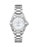  Shop Authentic Tag Heuer Aquaracer Diamonds Mother of Pearl Dial Silver Steel Strap Watch for Women - WBD1313.BA0740 - Luxxuri
