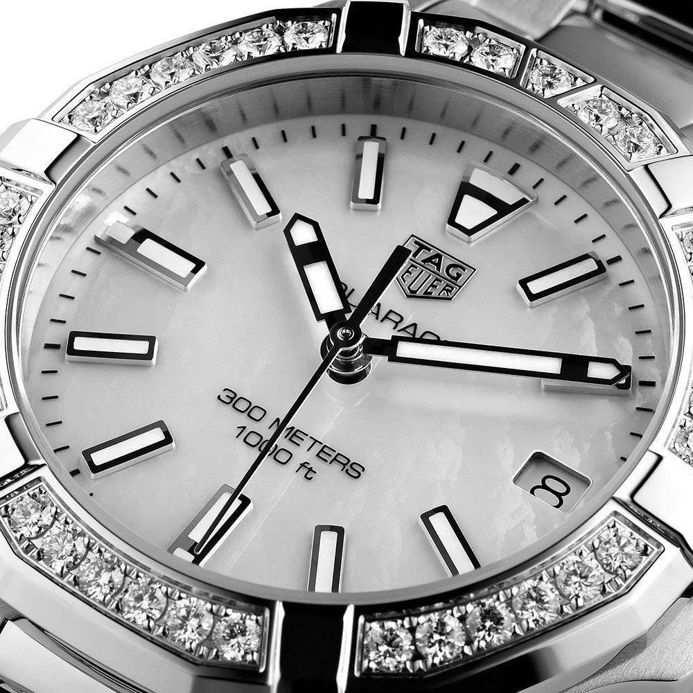  Shop Authentic Tag Heuer Aquaracer Diamonds White Dial Two Tone Steel Strap Watch for Women - WAY131F.BA0914 - Luxxuri