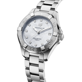  Shop Authentic Tag Heuer Aquaracer Diamonds White Mother of Pearl Dial Silver Steel Strap Watch for Women - WBD1314.BA0740 - Luxxuri