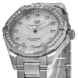  Shop Authentic Tag Heuer Aquaracer Diamonds White Mother of Pearl Dial Silver Steel Strap Watch for Women - WBD1315.BA0740 - Luxxuri