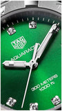  Shop Authentic Tag Heuer Aquaracer Diamonds Emerald Green Dial Silver Steel Strap Watch for Women - WBD1316.BA0740 - Luxxuri