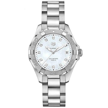  Shop Authentic Tag Heuer Aquaracer Diamonds Mother of Pearl Dial Silver Steel Strap Watch for Women - WBD131B.BA0748 - Luxxuri