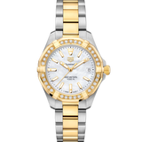  Shop Authentic Tag Heuer Aquaracer Diamonds Mother of Pearl Dial Two Tone Steel Strap Watch for Women - WBD1321.BB0320 - Luxxuri