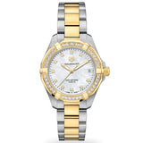  Shop Authentic Tag Heuer Aquaracer Quartz Diamonds Mother of Pearl Dial Two Tone Steel Strap Watch for Women - WBD1423.BB0321 - Luxxuri