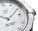 Shop Authentic Tag Heuer Aquaracer Diamonds Mother of Pearl Dial Silver Steel Strap Watch for Women - WBD1414.BA0741 - Luxxuri