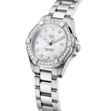  Shop Authentic Tag Heuer Aquaracer Diamonds Mother of Pearl White Dial Silver Steel Strap Watch for Women - WBD1415.BA0741 - Luxxuri