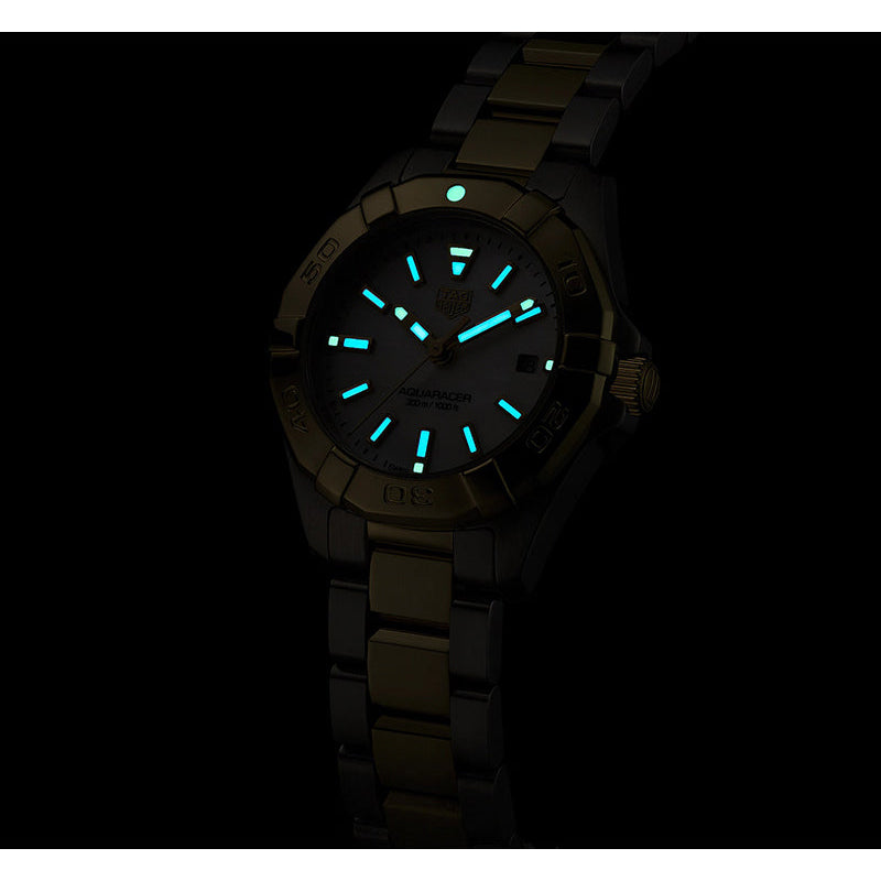  Shop Authentic Tag Heuer Aquaracer Mother of Pearl Dial Two Tone Steel Strap Watch for Men - WBD1420.BB0321 - Luxxuri