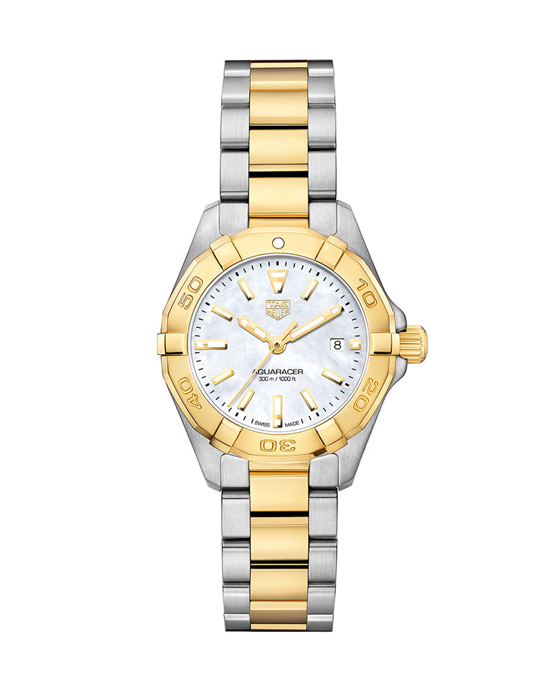 Tag Heuer Aquaracer Mother of Pearl Dial Two Tone Steel Strap Watch for Men - WBD1420.BB0321